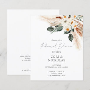 Orçamento Boho Cobre Pampas Janto de Ensaio Flora