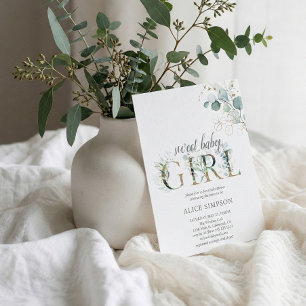Orçamento Boho Eucalyptus deixa Chá de menina