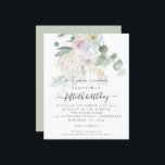 Orçamento Boho Floral Eucalyptus 50º aniversário C<br><div class="desc">Boho Floral Eucalyptus 50º aniversário Convide. Um alternativo MENOR de 4, 5" x 5, 6", compatível com o orçamento. Disponível em um STOCK de PLACA SEMI GLOSS 110 lb ou um STOCK de PAPEL THINNER SATIN FINISH 80 lb. Os envelopes são um extra opcional. Flores e folhagem em estilo boêmio...</div>