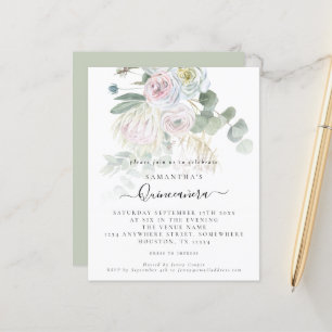 Orçamento Boho Floral Eucalyptus Quinceañera Con