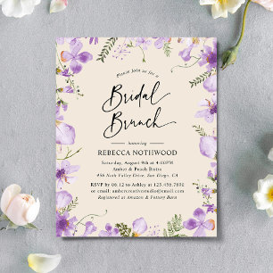 Orçamento Boho Floral Lilac Bridal Brunch Convite