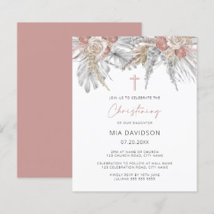 Orçamento Boho Palm Rosa Pampas Cristening Convit