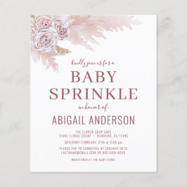 Orçamento Boho Pampas Grass Baby Sprinkle Convite