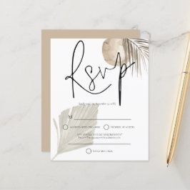 Orçamento Boho Pampas Grass Fã Casamento RSVP