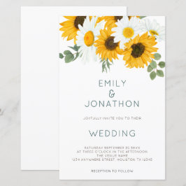 Orçamento Boho Rustic Sunflower Convite para Casam