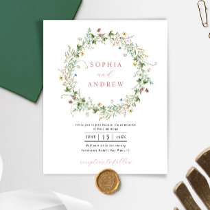 Orçamento Boho Rustico Flores Selvagens Convite Pa