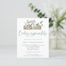 Orçamento Boho Shelf Toys Sage Baby Sprinkle Invit