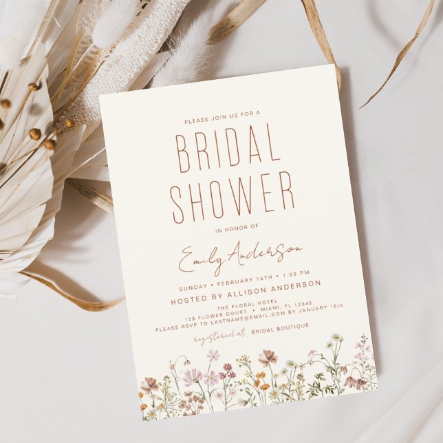 Orçamento Boho Wildflower Chá de panela Elegante (Criador carregado)
