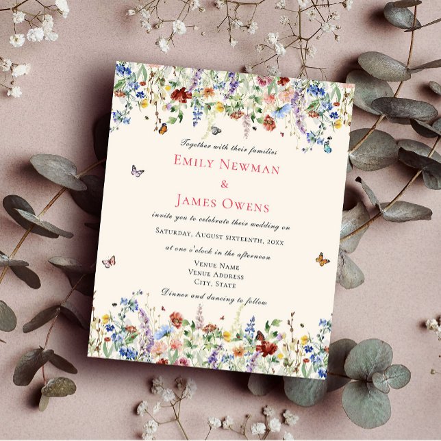 Orçamento Boho Wildflower Invitation (Criador carregado)