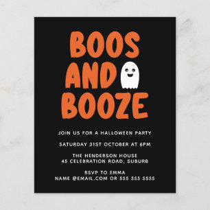 Orçamento Boos e Booze Cute Ghost Halloween Convi