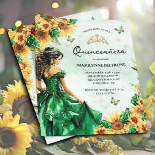 Orçamento Borboleta de Girassol Verde Quinceañera