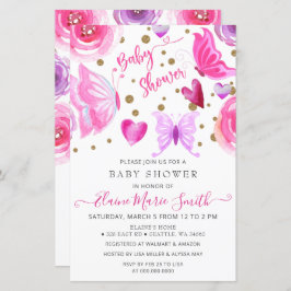 Orçamento Borboletas Roxas Convite para Chá de fra