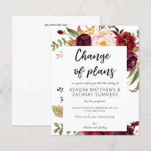 Orçamento Borgonha Marsala Floral WH Alteração 