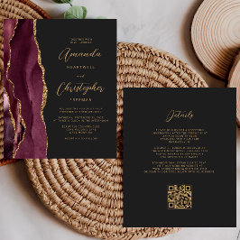 Orçamento Burgundy Dourado Ágata Escuro Código QR