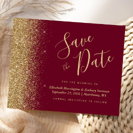 Orçamento Burgundy Vermelho Dourado Glitter Save t