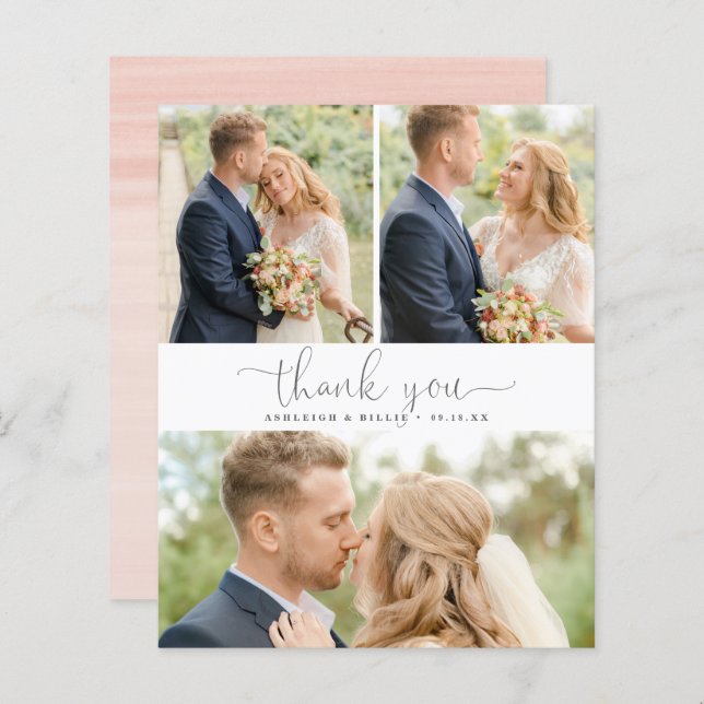 Orçamento Caligrafia 3 Fotografia Colagem Obrigado (Frente/Verso)