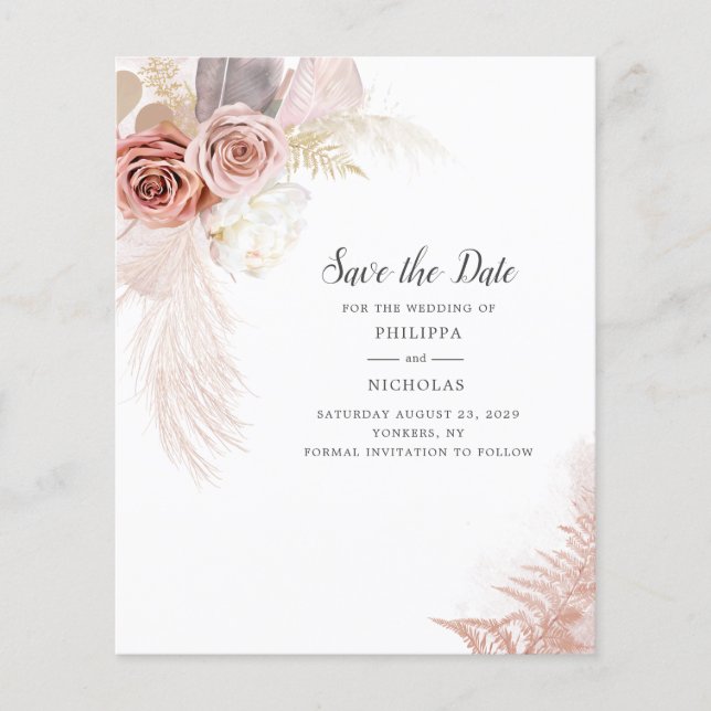 Orçamento Capim das Pampas Floral Script Save The  (Frente)