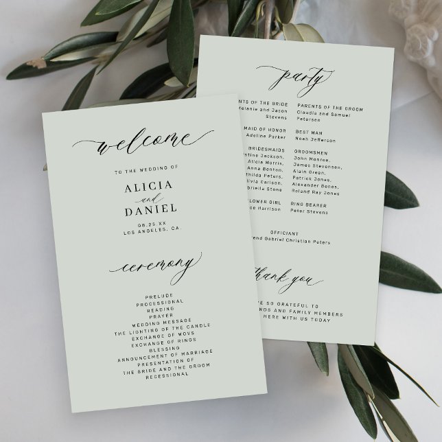 Orçamento cartão de programa de casamento elegante (Criador carregado)