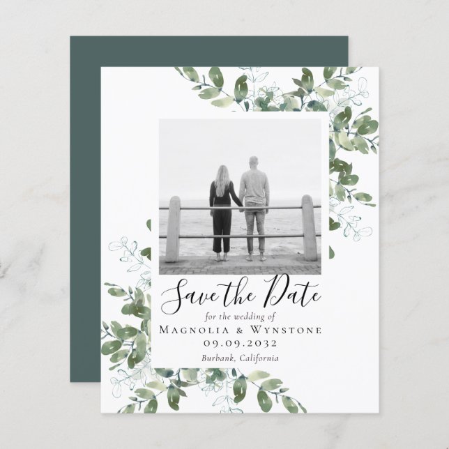 ORÇAMENTO Cartão de Save The Date de casamento com (Frente/Verso)