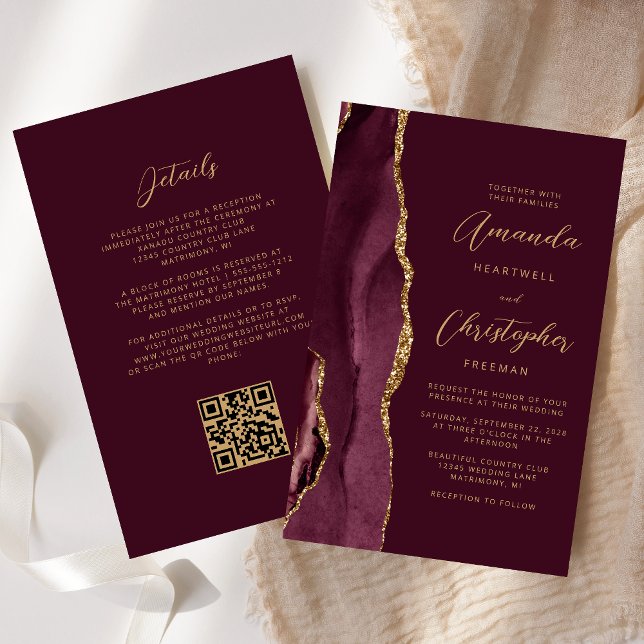 Orçamento Casamento Código QR Ágata Dourada Borgon (Criador carregado)