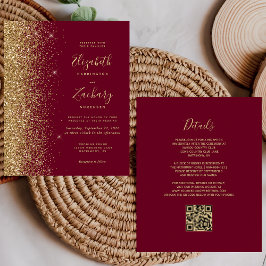 Orçamento Casamento Código QR Glitter Dourado Borg