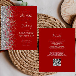 Orçamento Casamento Código QR Glitter Vermelho Car