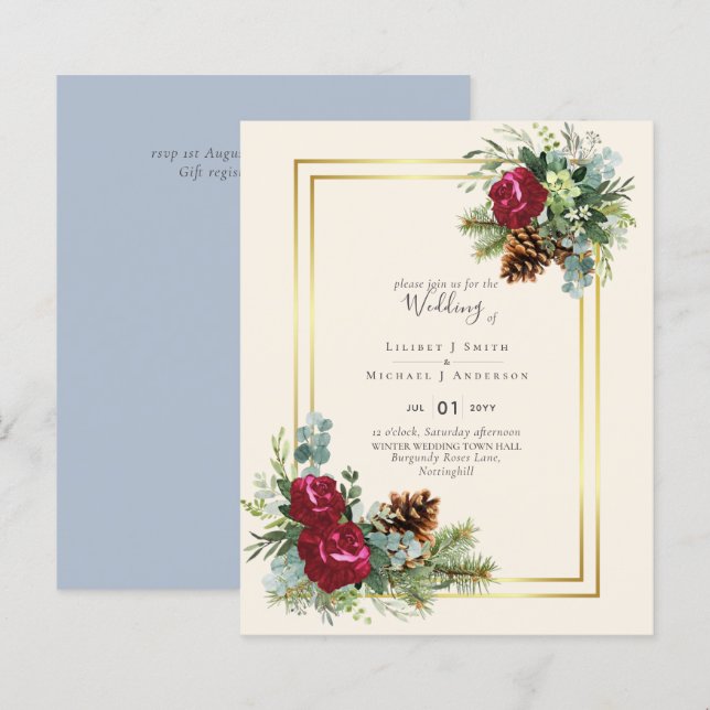 ORÇAMENTO  Casamento de Inverno Rosas Bordeaux Euc (Frente/Verso)