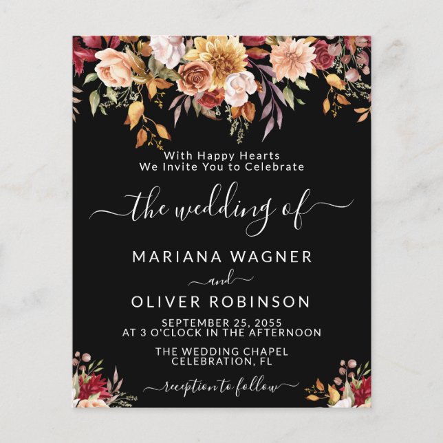 Orçamento Casamento Floral de Outono Romântico Pre (Frente)