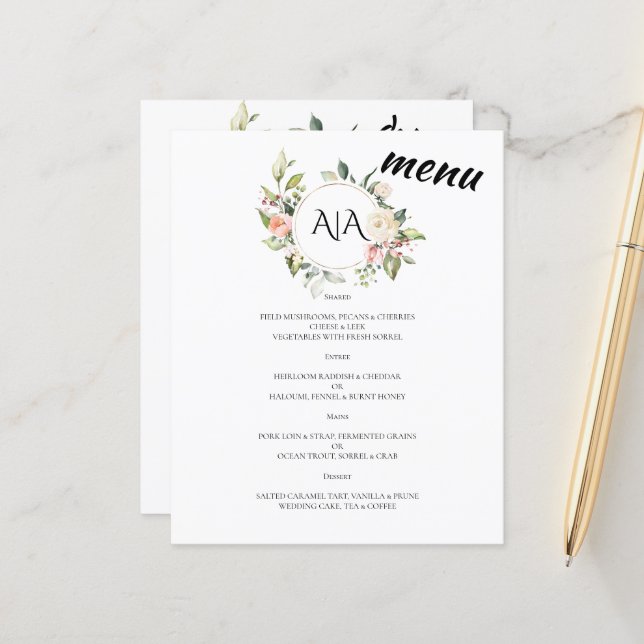 Orçamento/Casamento/Menu Plano. (Frente/Verso In Situ)
