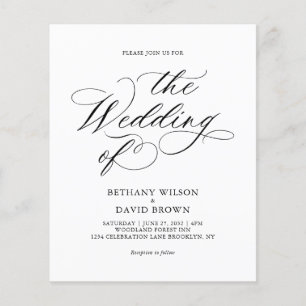 ORÇAMENTO Casamento Minimalista Elegante Caligrafi