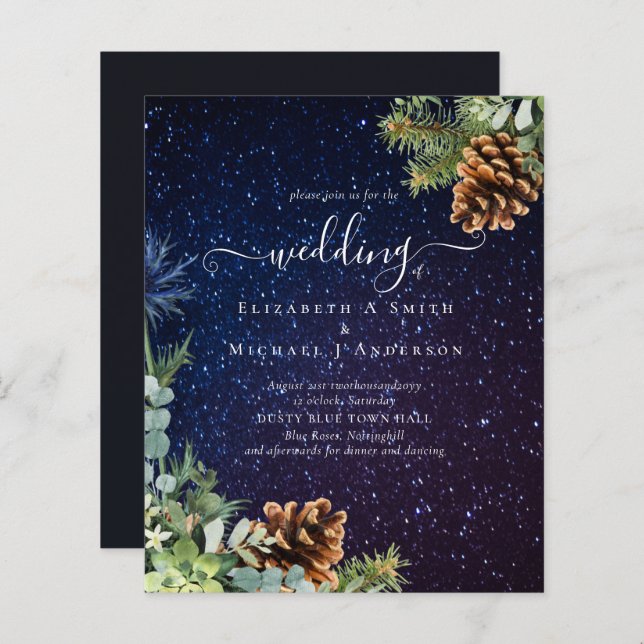 ORÇAMENTO Casamento no inverno noturno estrelado (Frente/Verso)