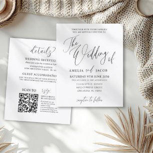 Orçamento Casamento QR Code Caligrafia Preto e Bra