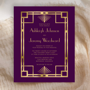 Orçamento Casamento Roxo Dourado Deco Vintage 1920