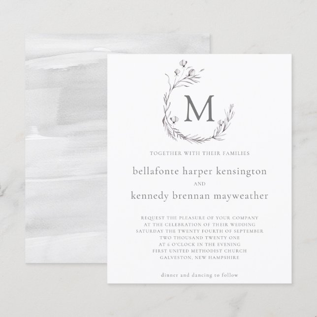 ORÇAMENTO Chic Floral Casamento Aquarela Branco Ci (Frente/Verso)