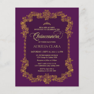 Orçamento Clássico Elegante Roxo Dourado Quinceane