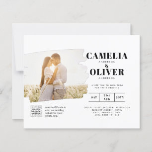ORÇAMENTO CÓDIGO QR FOTO Convite de Casamento Deta