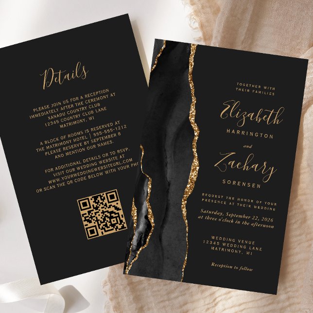 Orçamento Código QR Preto Ágata Escuro Casamento (Criador carregado)