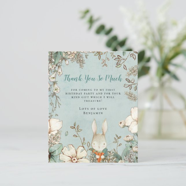 Orçamento Coelho Pó Azul Primeiro Aniversário Obri (Em pé/Frente)