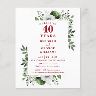 Orçamento Convite de Aniversário de 40 Anos