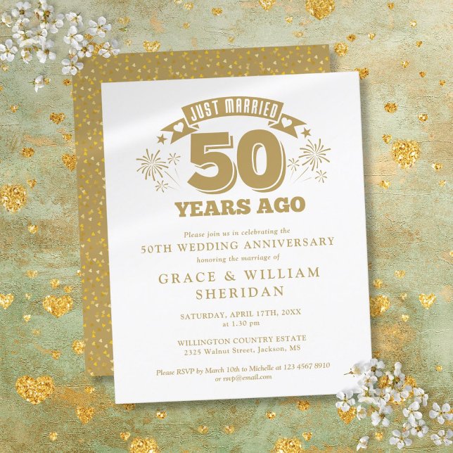 Orçamento Convite de Aniversário de 50 Anos de Cas (Budget Just Married 50th Anniversary Invitation)