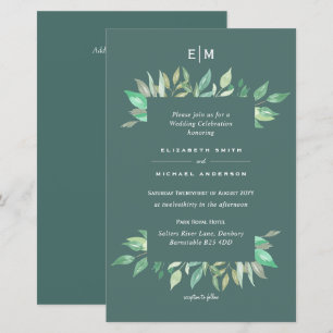 ORÇAMENTO Convite de Casamento Folhas de Verde Mus