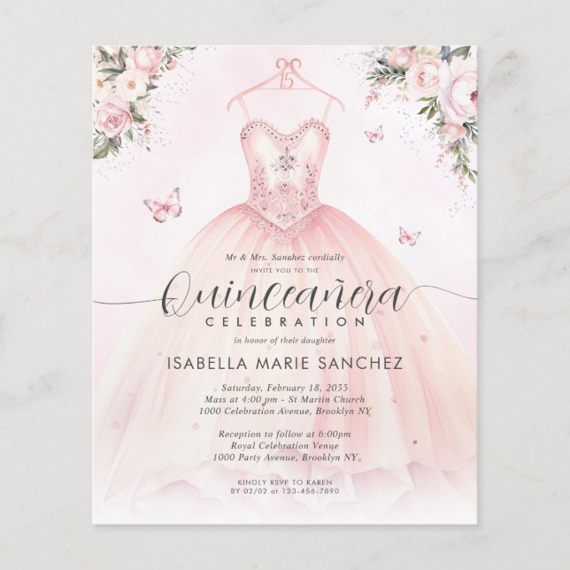 Orçamento Cor-de-Rosa Princesa Floral Rosa, Prince (Frente)