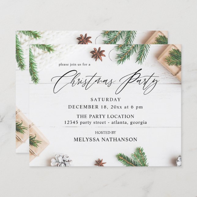 Orçamento Cozy Rustic Pine Sai do Natal (Frente/Verso)