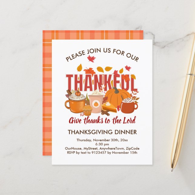 Orçamento Cristão Xadrez THANKSGIVING Dia de Ação  (Frente/Verso In Situ)