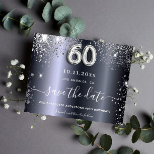 Orçamento de 60º aniversário com brilho prateado p
