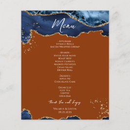 Orçamento de cartão de menu de casamento em laranj
