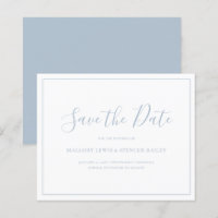Orçamento de casamento azul empoeirado para salvar