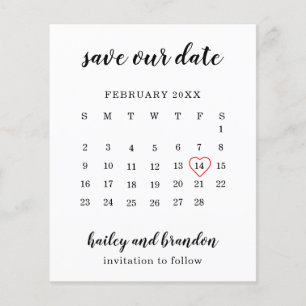 Orçamento de Casamento Coração Vermelho Calendário