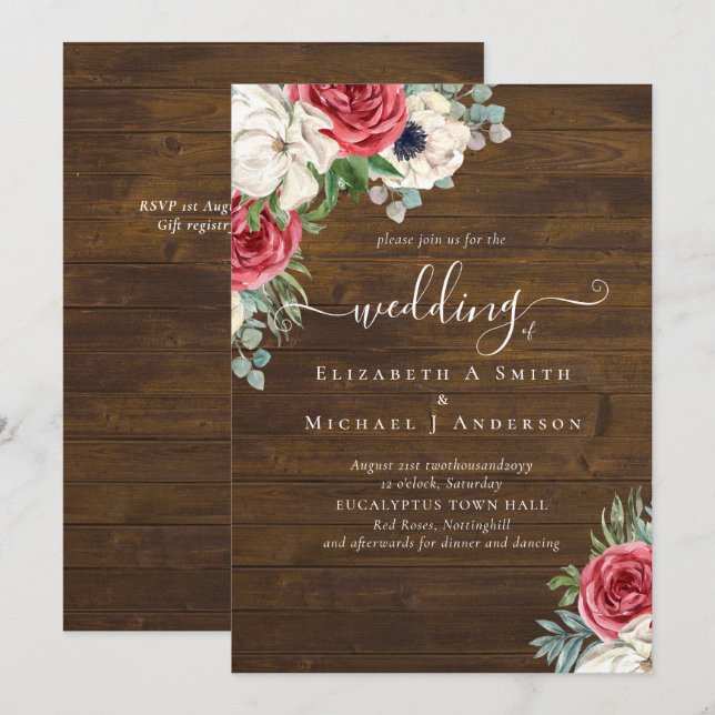 Orçamento de Casamento Floral Azul Branco Elegante (Frente/Verso)