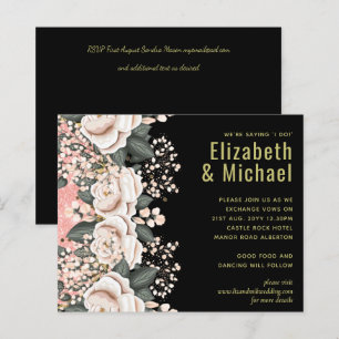 Orçamento de Casamento Floral Preto-Rosa Espelhad